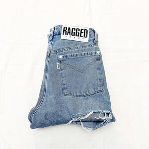 Ragged Jeans Skinny Raw Hem Cheek Ripped Light Wash Zip Fly Denim Jeans Size 24